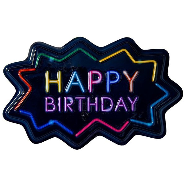 Cakedrake Neon Happy Birthday 4/PKG Cake topper decor CD-DCP-23688-4/PKG